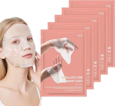 5-delige Collageen Nachtmasker Set, Hydraterend Hydrogel Masker voor de Nacht, Verkleinen van Poriën en Verbeteren van Elasticiteit