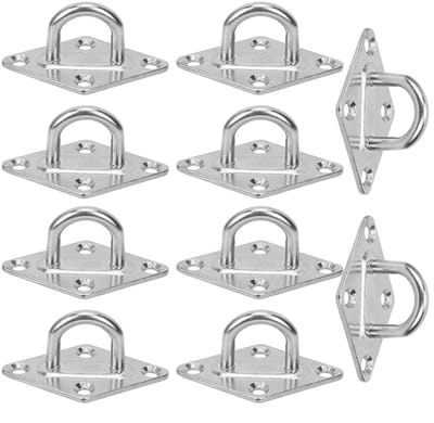Allecto - Diamond Pad Grommet Plaat - Roestvrij Stalen Haak - Duurzaam en Sterk - Geschikt voor Boten en Hangmatten - Marine Hardware - 10 Stuks