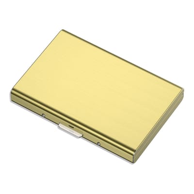 Kaarthouder Metaal - Portemonnee Slim - Veilig Kaarten Bewaren - RFID Blokkerend - 10x6.5x1.2 cm - Goud