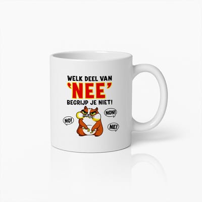 Welk Deel van Nee Begrijp Je Niet Koffiemok 330ml – Grappige Quote Beker – Humoristisch Cadeau voor Vrienden, Collega’s & Familie