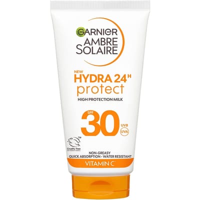 Garnier Ambre Solaire SPF 30 Hydra 24 Hour Protect High Protection UVB & UVA Hydrating Sun Cream Lotion, 50ml