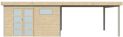 Woodlands Blokhut Kasuko met Overkapping en Dakisolatie 785 x 385 cm