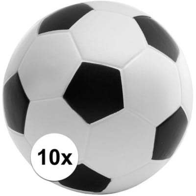 10x anti-stressbal - voetbal - 6 cm - relax - anti-stress hulpmiddel/product