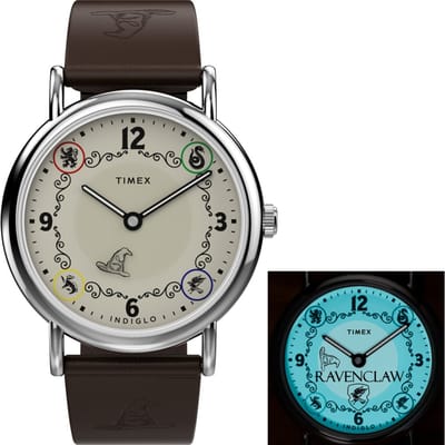 Timex Harry Potter x Timex Weekender Ravenclaw House TW2Y76500 Horloge - Leer - Bruin - Ø 38 mm