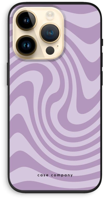 Case Company® - Hoesje geschikt voor iPhone 14 Pro hoesje - Swirl Paars - Biologisch Afbreekbaar Telefoonhoesje - Bescherming alle Kanten en Schermrand