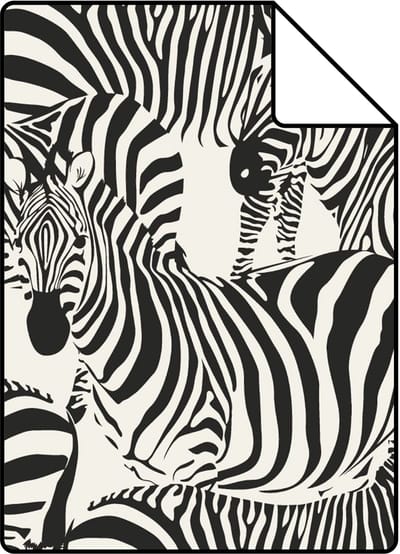 Proefstaal Origin Wallcoverings behang zebra's zwart en wit - 26,5 x 21 cm - 347453-S