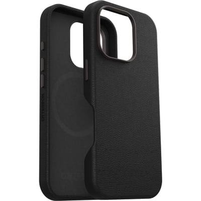 OtterBox Symmetry Cactus leren Backcover met MagSafe voor de Apple iPhone 16 Pro - Noir Ash