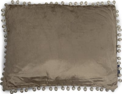 half kussen fluweel pom pom taupe 35x45cm