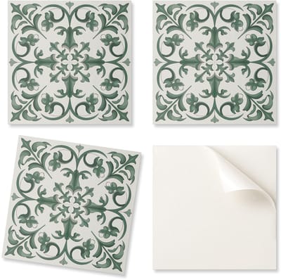 Zelfklevende vinyltegels met bedrukt plantenpatroon en bloemenmotief, 20x20x20 cm