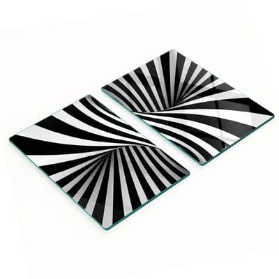 Duurzame en stijlvolle glazen borden met een abstract wervelpatroon, 2x40x52 cm