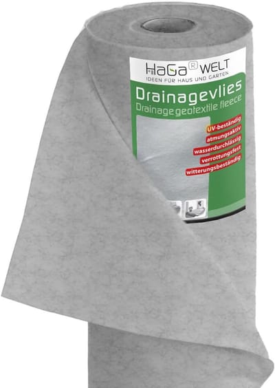 Drainagevlies Tuin - Gronddoek Vlies - Onkruid Vrij Houden - Waterdoorlatend UV Bestendig - 3 Meter Breed - Grijs