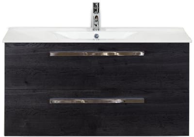 Seville Badmeubelset 100 cm - Black Oak - Keramische Wastafel Wit Enjoy