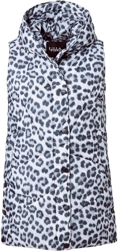 Ulla Popken - Dames - HYPRAR lange doorgestikte bodywarmer bloemen gerecycled - Sneeuwwit - Maat 42+