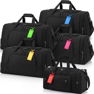 5-delige set dakbox tassen, 4 dakdrager tassen 61cm 55L en 1 daktas 51cm 35L, zwarte reistas met schoenencompartiment, ideaal voor vakantie, kamperen en verhuizen