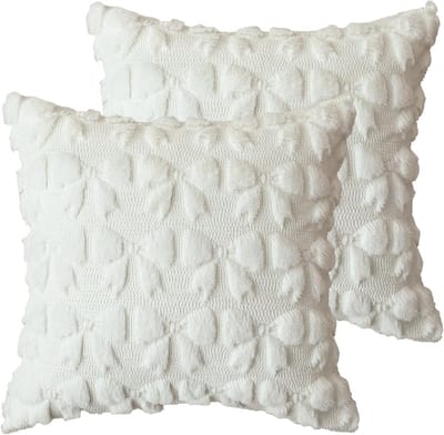 Decoratieve Kussenslopen Set van 2, Aesthetic Kussens voor Slaapkamer en Woonkamer in Crème Wit, Perfect voor Interieurdecoratie en Comfort