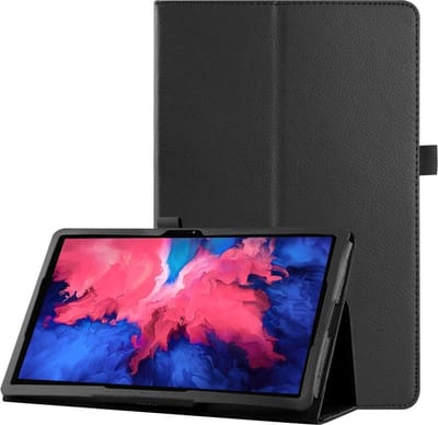 Lunso - Stand flip sleepcover hoes - Geschikt voor Lenovo Tab P11 / P11 Plus - Zwart