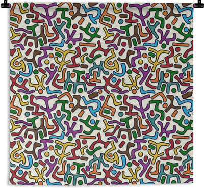 Wandkleed - Wanddoek - Abstract - Patronen - Afrika - 180x180 cm - Wandtapijt
