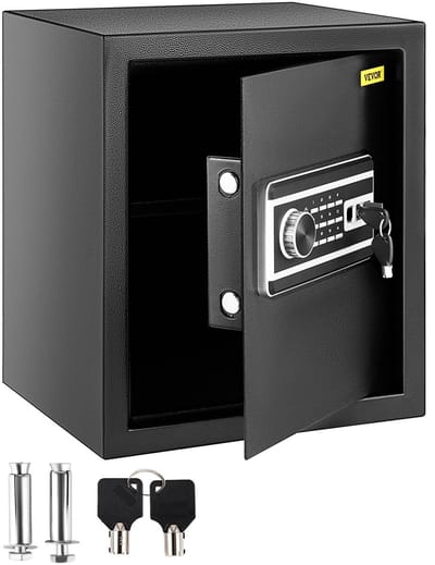 Roossentials elektronische kluis - Kluis - Vingerafdruk kluis - Opbergkluis - Opberkist met slot - Zwart