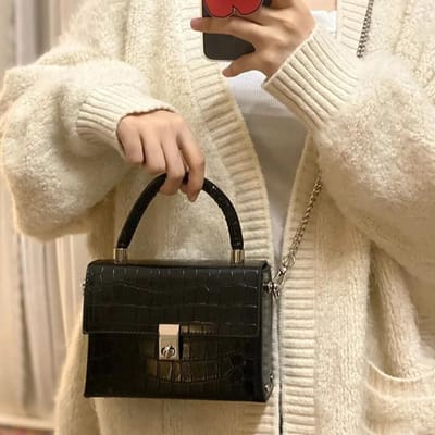 Zomer Handtas met Krokodillenpatroon voor Dames Modetrend Crossbody Tas voor Dames High-end Ketting Schouderriem Kleine Vierkante Tas gray