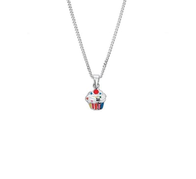 YO&NO - Ketting - Zilver - Gourmet - Cubcake - 1,4mm - 36 + 4 cm - Kinderen - Gerhodineerd - Zilver 925