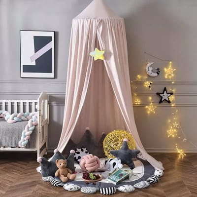 IL BAMBINI - Grote Baby Klamboe voor Babykamer - Babybedje - poederroze - lichtroze - Polyester