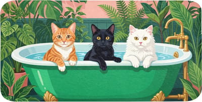 WC mat 120x60 cm - Antislip - Badkamer - Kattenparade - Kleurrijk - Toiletmat - Vloermat - Douchemat - Toilet tapijt - Toiletmatten
