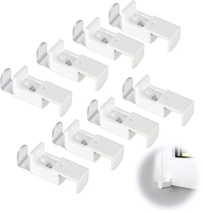 Dailygoods- Klemdragers Set - Hoogwaardige Kunststof/Metaal - Voor Rolgordijn/Plissé - Verstelbereik 20 mm - Eenvoudig te Monteren - Inclusief 8 Klemhaken - Raamklemmen