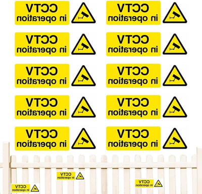 Waarschuwingsborden Eigendom - Veiligheidsstickers Camera - Huisbeveiliging - Zelfklevend Weerbestendig - 18x8 cm - Meerdere kleuren