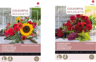 bloemenzaden mengsel set van 2 soorten | Plukbloemen | Zomerbloemen vintage red