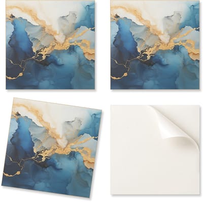 Decoratieve zelfklevende vinyltegels - Voor de hal, abstract patroon met golven, 20x20x20 cm