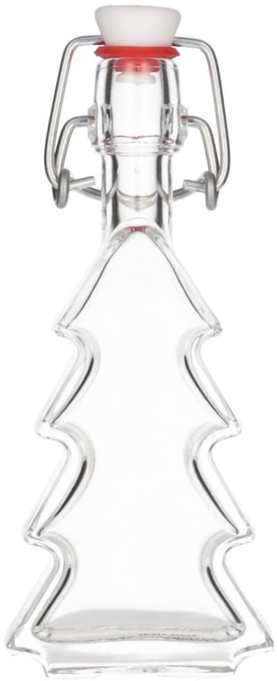 Glazen Fles 'Kerstboom' - 40 ml - Decoratieve Flessen, Glazen Flesjes Met Dop - Vorm: Kerstboom Glas - Transparante Fles - Glas - 1 Stuk