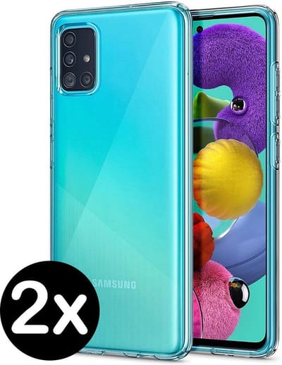 Hoesje - 2 Stuks - Geschikt voor Samsung Galaxy A71 - Sterk & Shockproof - Telefoonhoes - Back Cover - Case Siliconen - Telefoon Hoes - Transparant
