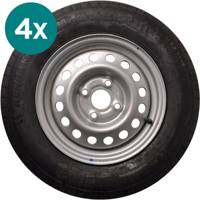 Set van 4 wielen - 155/80R13 - steekmaat: 4x100 - draagvermogen: 500 kg - naafdiameter: 57 mm