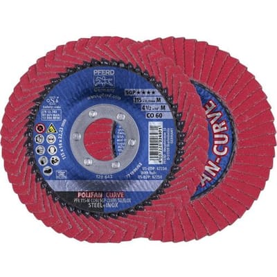 PFERD TOOLS 67689036 Co Sgp Curve Steelox Lamellenschijf Diameter 115 mm Boordiameter 22.23 mm Korrelgrootte (num) 60 10 stuk(s)