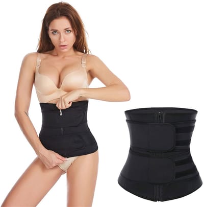 Tailleband voor dames - Korset -Waist Trainer - Buik Korset Belt - Body Shaper Trimmer Corset Band -Corrigerende tailleband - Zweetafvoerende afslankoefening - Corset - Buikvormgeving - Fitnesscorrigerende tailleband -maat S - Zwart
