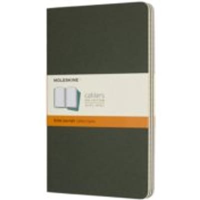 Moleskine cahier journal soft cover large myrtle groen gelinieerd à 3 stuks