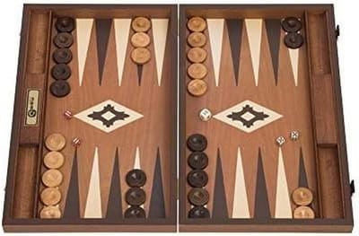 Backgammon Set - Houten Spel - Gezellig Spelen - Marquetery Inlay - 48 x 60 cm - Mahonie