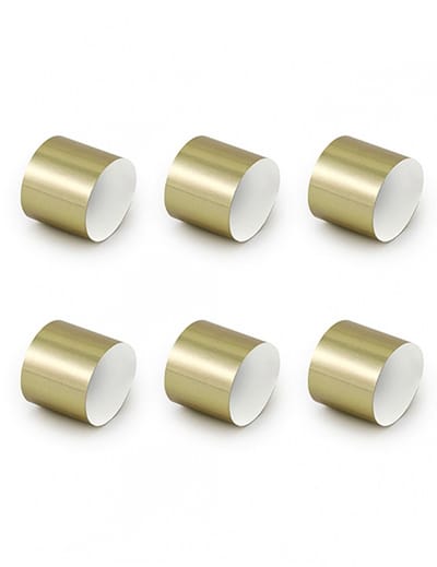 PARTYDECO - 10 dubbelzijdige metallic gouden papieren servetringen 2,5 cm voor bruiloft