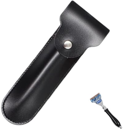 Dailygoods- Veiligheidshoes Universele Pasvorm - Lederen Hoes - Bescherming voor Scheerapparaten - Duurzaam Ontwerp - Reisaccessoire - Veilige Sluiting - Scheerhoes