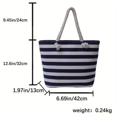 Nivard Strandtas - Ibiza - Tas - Tote Bag - Shopper - Zwart - Met Rits