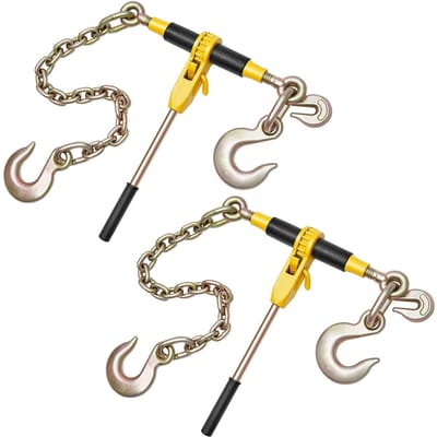 Tendeur de chaîne à cliquet avec chaînes de 3/8 po - 1/2 po Tendeur de charge robuste