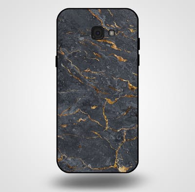 Smartphonica Telefoonhoesje voor Samsung Galaxy A7 2017 met marmer opdruk - TPU backcover case marble design - Goud Grijs geschikt voor Samsung Galaxy A7 2017