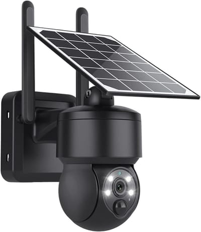 Beveiligingscamera Solar - Outdoor Camera PTZ - Huis Beveiligen - 5MP Resolutie - 12000mAh Batterij - Zwart