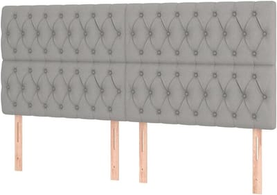 Hoofdbord met LED - Bed hoofdbord - Slaapkamer sfeerverlichting - Verstelbare hoogte - 200x7x118/128 cm - Lichtgrijs
