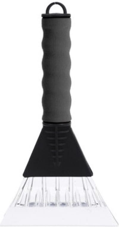 IJskrabber - grijs - met foam grip - kunststof - 26 x 13 cm - Ruitenkrabber auto - raamkrabber autoruit - autoraam krabber