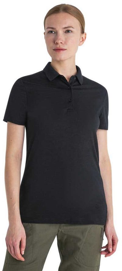 Icebreaker Merino 150 Tech Lite Iii Korte Mouw Poloshirt Zwart S Vrouw