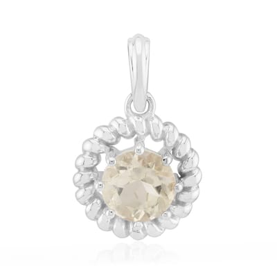 Cavill - Zilveren Hanger 925 Sterling Zilver Rhodium - Oregon Zonnesteen 0,697 ct - Ronde Natuurlijke Edelsteen - Elegante Dames Sieraden