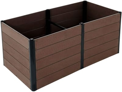 Verhoogde Plantenbak - Diep Wortel design Groenten en Bloemen - voor tuin en balkon - 124x64x74 cm Open Model - Grijs