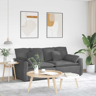 vidaXL - Modulaire - bank - met - kussens - donkergrijs