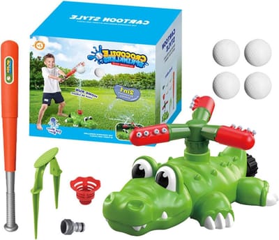 Watersproeier Krokodil - Waterspeelgoed Tuin - Buiten Spelen - 360 Graden Draaibaar - 25 x 22 x 15 cm - Groen